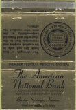 Matchbook Cover - American National Bank Baxter Springs KS WEAR 40 Strike