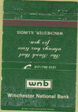 Matchbook Cover - Winchester National Bank Winchester IL 40 Strike