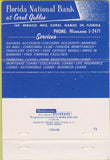 Matchbook Cover - Florida National bank Coral Gables FL 40 Strike
