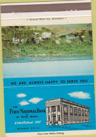 Matchbook Cover - First National Bank St Peter MN 40 Strike