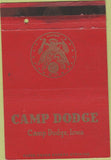 Matchbook Cover - Camp Dodge IA military US Army postcard 40 Strike