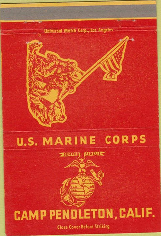 Matchbook Cover - US Marine Corps Camp Pendleton CA 40 Strike