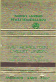 Matchbook Cover - Metropolitan Credit Union Oakland CA 40 Strike