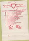 Matchbook Cover - Heartland Federal Savings Loan Lake Placid FL 40 Strike