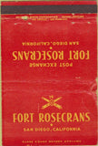 Matchbook Cover - Fort Rosecrans San Diego CA military WORN 40 Strike