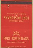 Matchbook Cover - Fort Rosecrans San Diego CA military postcard 40 Strike
