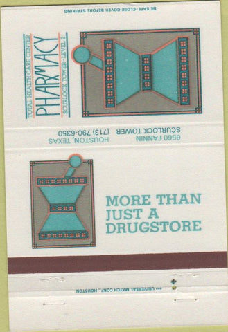 Matchbook Cover - Scurlock Tower Drug Store Houston TX 40 Strike