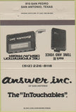 Matchbook Cover - Answer Inc pagers San Antonio TX 40 Strike