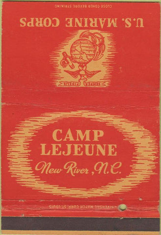 Matchbook Cover - US Marine Corps Camp Lejeune New River NE 40 Strike