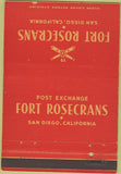 Matchbook Cover - Post Exchange Fort Rosecrans San Diego CA 40 Strike