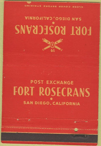 Matchbook Cover - Post Exchange Fort Rosecrans San Diego CA 40 Strike