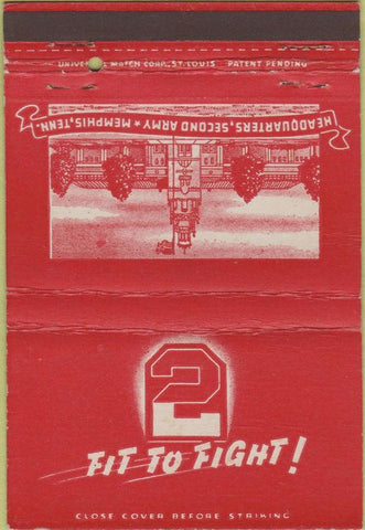 Matchbook Cover - Second Army Headquarters Memphis TN postcard 40 Strike