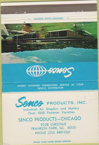 Matchbook Cover - Senco Products Fastener Franklin Park IL 40 Strike