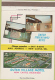 Matchbook Cover - Dutch Village Motel New Castle DE 40 Strike