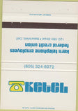Matchbook Cover - Kern Telephone Credit Union Bakersfield CA 40 Strike