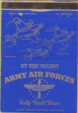 Matchbook Cover - United States Army Kelly Field TX postcard 40 Strike