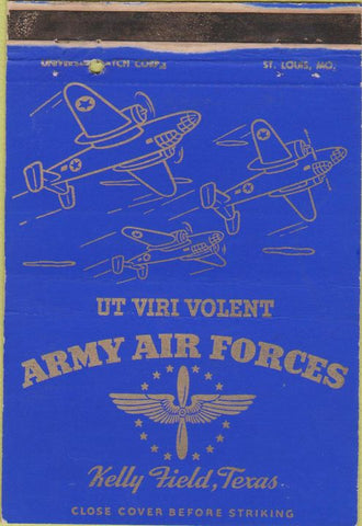 Matchbook Cover - United States Army Kelly Field TX postcard 40 Strike