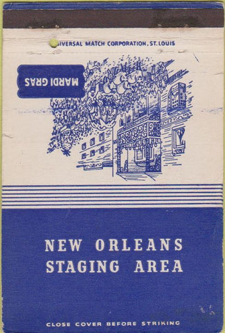 Matchbook Cover - Mardi Gras New Orleans Staging Area postcard 40 Strike