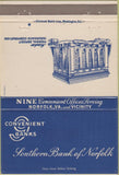 Matchbook Cover - Southern Bank of Norfolk VA 40 Strike