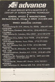 Matchbook Cover - Advance Process Supply Chicago IL 40 Strike