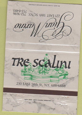 Matchbook Cover - Tre Scalini New York City 40 Strike