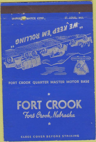 Matchbook Cover - Fort Crook NE military postcard 40 Strike