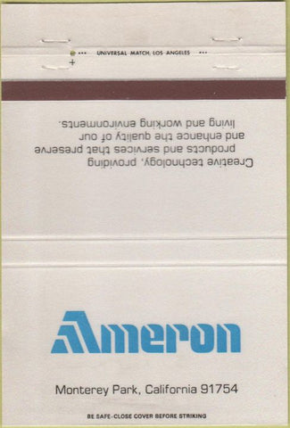 Matchbook Cover - Ameron Pipe Products Monterey CA 40 Strike