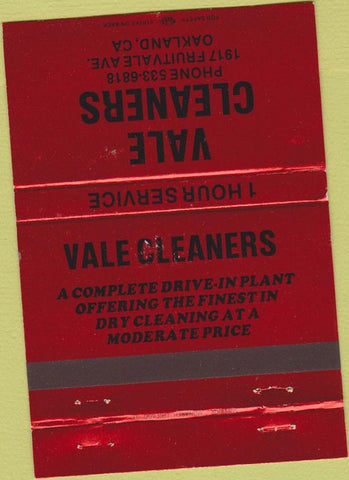 Matchbook Cover - Vale Cleaners Oakland CA 40 Strike