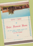 Matchbook Cover - Zaiac Funeral Home Niagara Falls NY 40 Strike