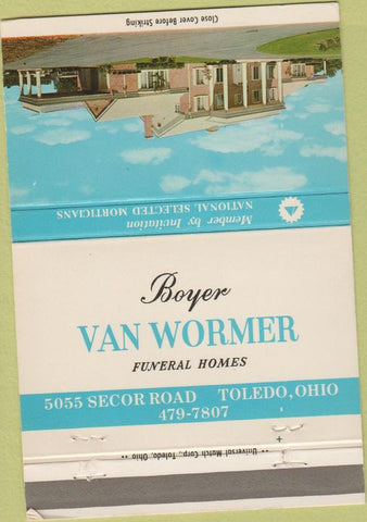 Matchbook Cover - Boyer Van Wormer Funeral Home Toledo OH 40 Strike