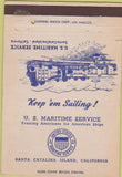 Matchbook Cover - US Maritine Service Santa Catalina Island CA 40 Strike