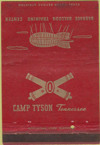 Matchbook Cover - Camp Tyson TN postcard military 40 Strike