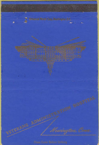 Matchbook Cover - Veterans Hospital Newington CT postcard 40 Strike