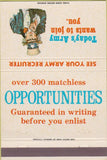 Matchbook Cover - Join the US Army 40 Strike