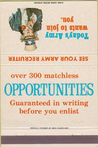 Matchbook Cover - Join the US Army 40 Strike