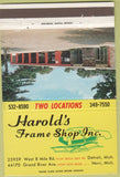 Matchbook Cover - Harold's Frame Shop Detroit Novi MI 40 Strike