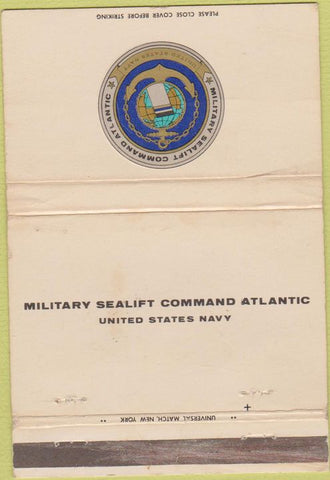 Matchbook Cover - Military Sealift Command Atlantic Navy WORN 40 Strike