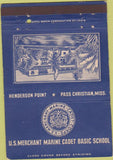 Matchbook Cover - Us Merchant Marines Pass Christian MS postcard 40 Strike