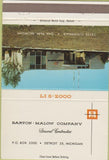 Matchbook Cover - Barton Malow Contractors Detroit MI 40 Strike
