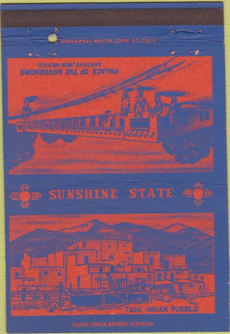 Matchbook Cover - Taos Indian Pueblo Santa Fe NM tourism 40 Strike