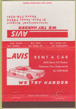 Matchbook Cover - Avis Car Rental El Paso TX 40 Strike