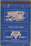 Matchbook Cover - Army Navy YMCA Newport RI CREASED WORN 40 Strike