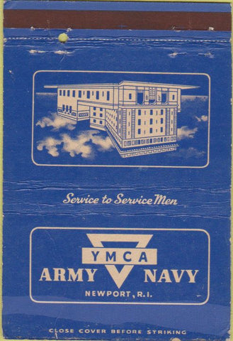 Matchbook Cover - Army Navy YMCA Newport RI CREASED WORN 40 Strike