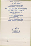 Matchbook Cover - Title Abstract Co of PA Rosemont 40 Strike