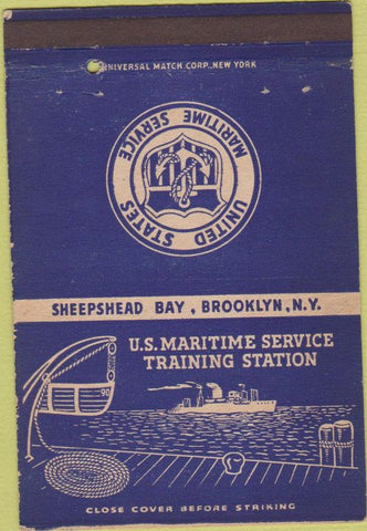 Matchbook Cover - US Maritime Service Brooklyn NY WEAR 40 Strike