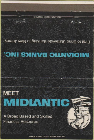 Matchbook Cover - Midlantic Banks NJ 40 Strike