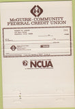Matchbook Cover - McGuire Community Credit Union Air Force Base NJ 40 Strike