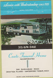 Matchbook Cover - Coats Funeral Home Waterford Township MI 40 Strike