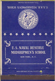 Matchbook Cover - US Naval Reserve Midshipmen's School New York City 40 Strike