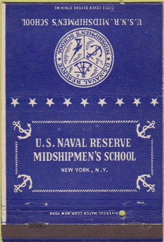 Matchbook Cover - US Naval Reserve Midshipmen's School New York City 40 Strike